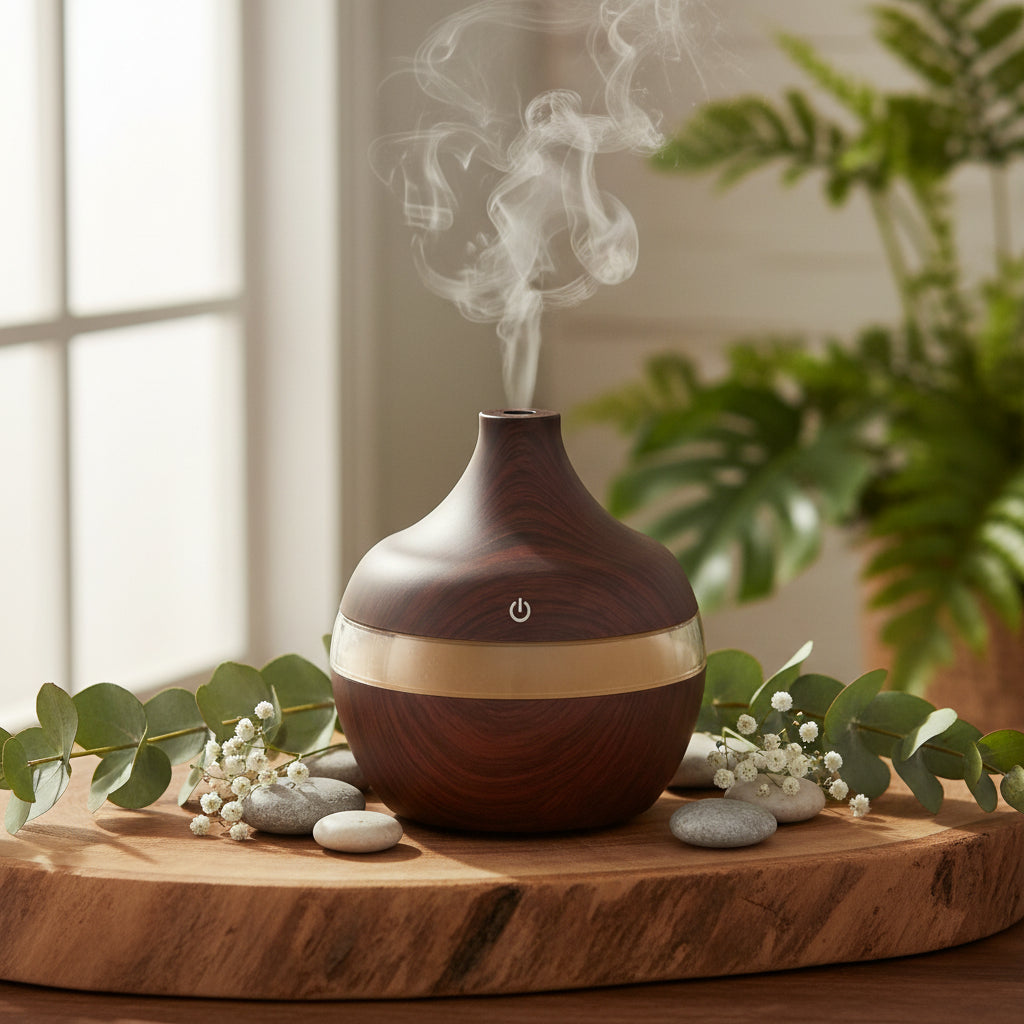 Wood Grain Aromatherapy USB Humidifier Drops Water Air Purification essential oil aroma diffuser Creative home grain