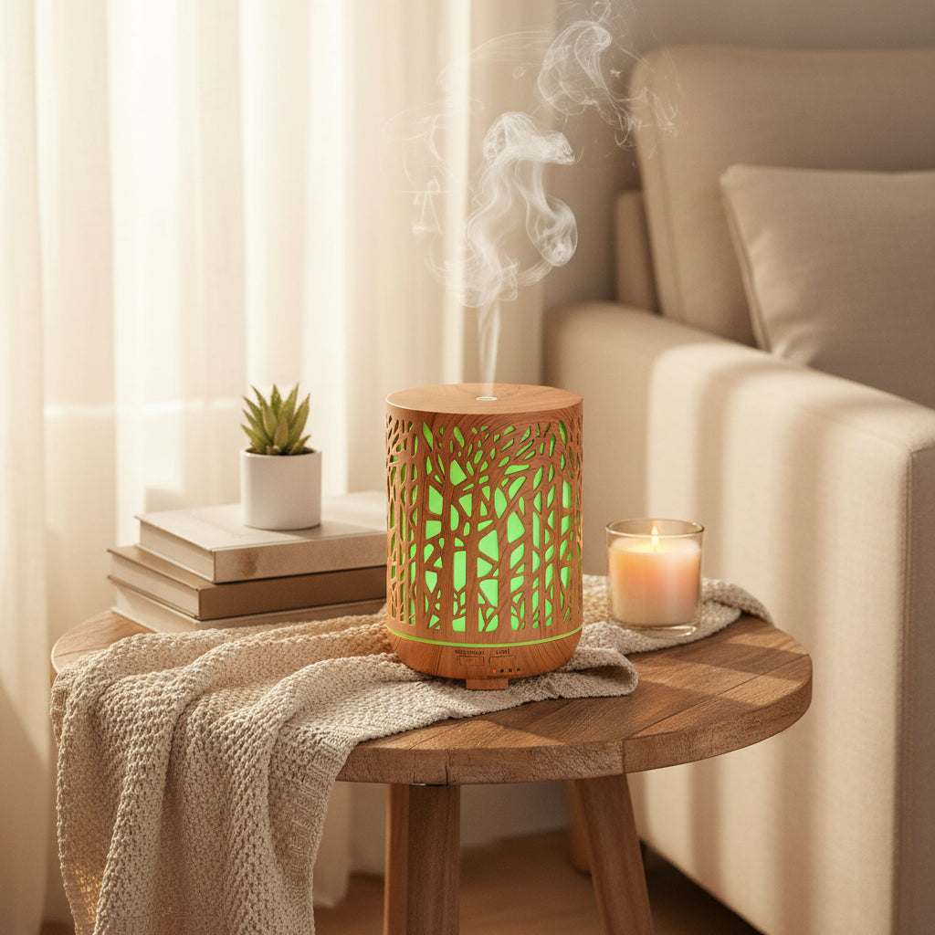 Wood Grain Household Ultrasonic Essential Oil Aroma Diffuser Wood Tree Branch Small Purifier