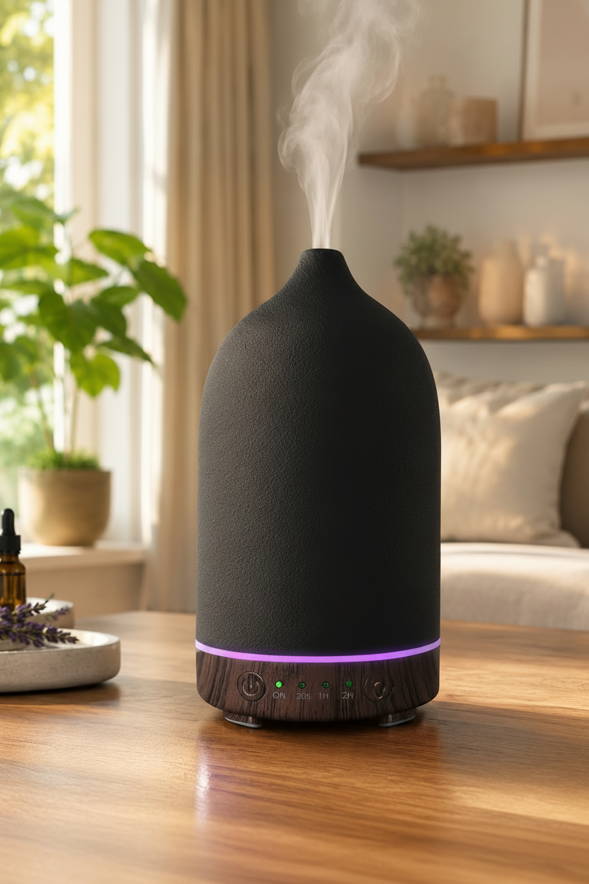 Wood-grain Ceramic Short-spout Aroma Diffuser