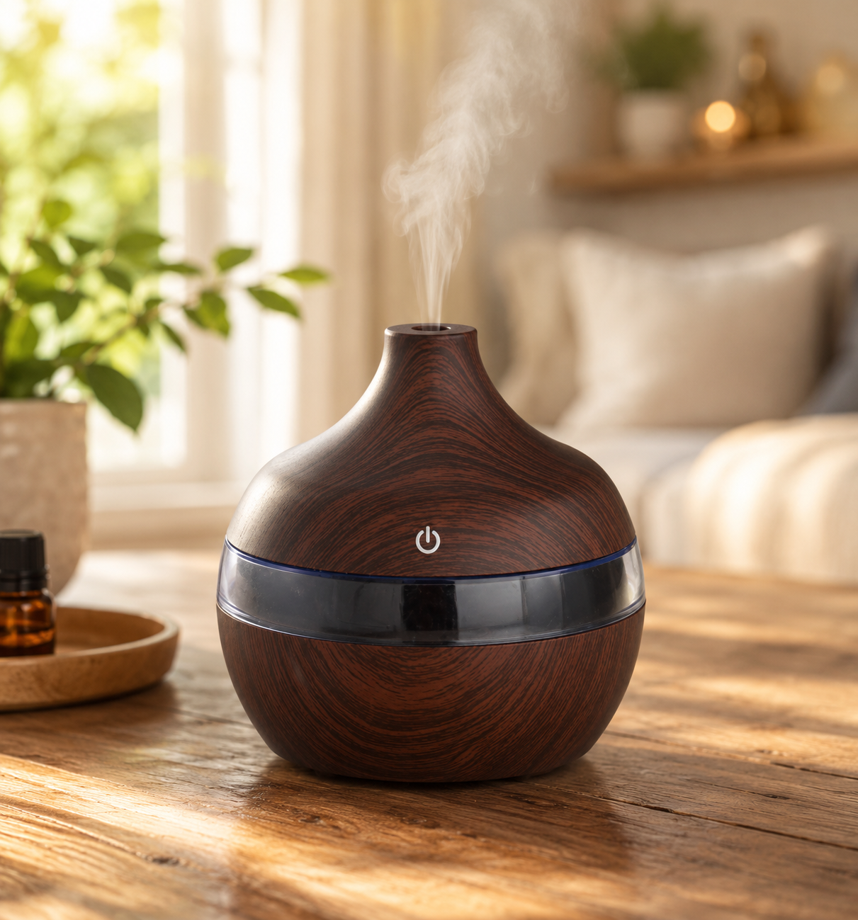 Wood Grain Aromatherapy USB Humidifier Drops Water Air Purification essential oil aroma diffuser Creative home grain