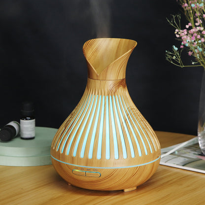 New Aroma Diffuser 500ml Wood Grain Humidifier Household Hollow Vase Humidifier