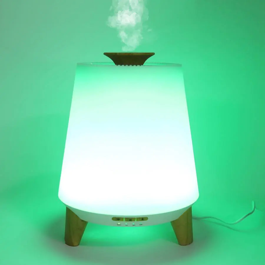 Bluetooth Aroma Diffuser & Ultrasonic Humidifier with Speaker – 300ml Wood Grain Essential Oil Diffuser for Home, Bedroom & Office