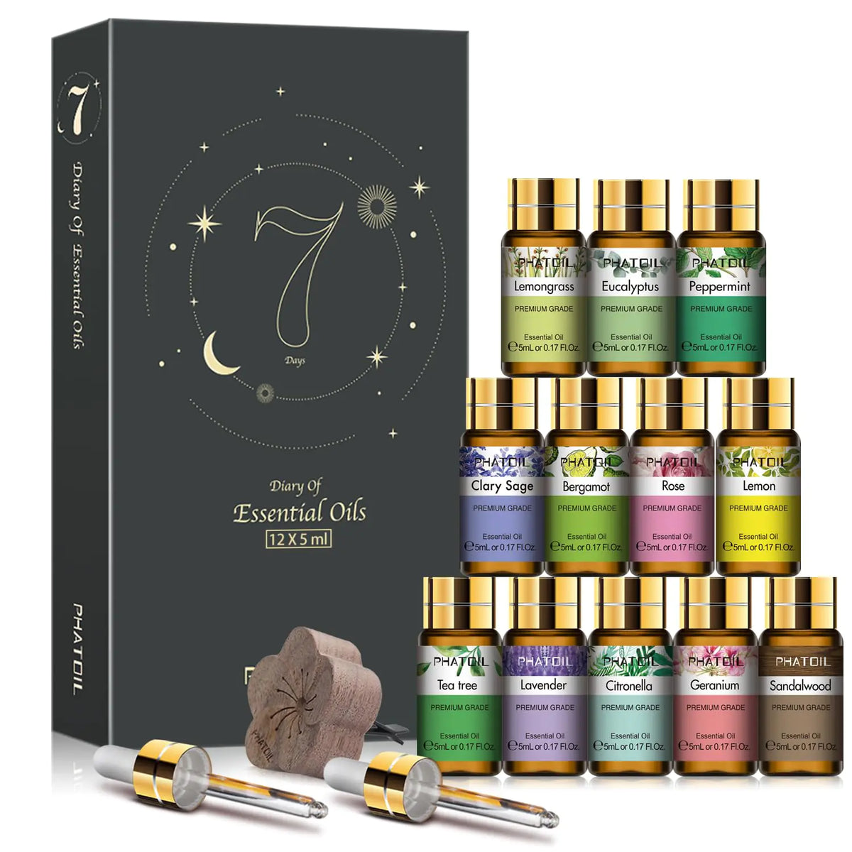 Premium Essential Oil Gift Set – 12 Pure & Natural Aromatherapy Oils for Diffusers, Candles, Soap Making & Relaxation